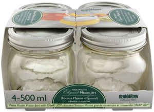 500ml Elite Wide Mouth Jars (4pk)