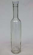 375ml clear tall long neck glass bottle with white plastic lid (12pk)