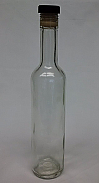 375ml clear tall long neck glass bottle with black push lid (12pk)