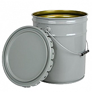 5 USG steel pail UN grey with lid (132/pallet)